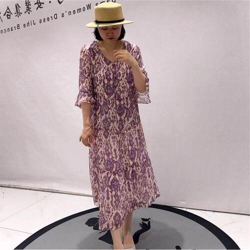 2026夏装芮娜依莲5327加肥加大码女装胖mm宽松显瘦气质裙连衣裙潮