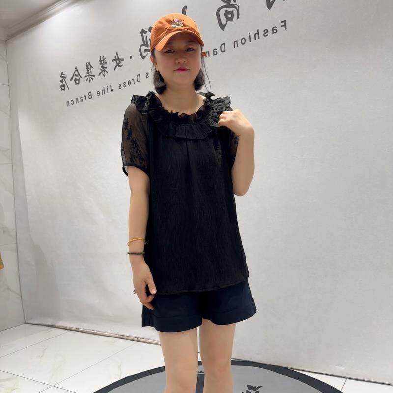 芮娜依莲2026夏装潮T恤5103短袖衫加肥加大码女装宽松显瘦公主衫