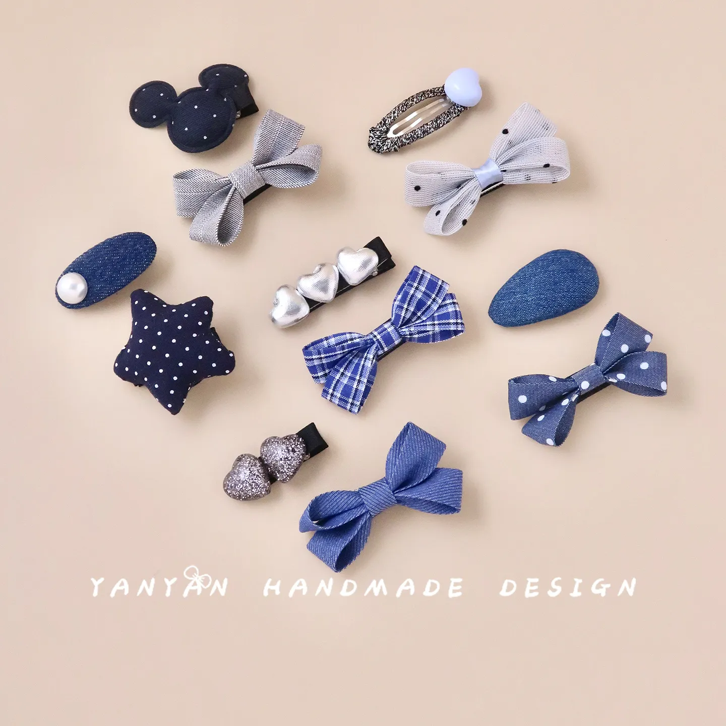 宝宝蝴蝶结刘海不伤发发夹牛仔发饰婴儿珍珠bb夹儿童侧边头饰