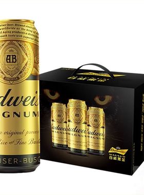 百威黑金啤酒 高浓度烈性 硬核之选 500毫升x12听 超高端 啤酒