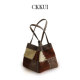 CKKUI 褶皱头层牛皮手提包2025新款 手抓纹菜篮子小拎单肩托特方包