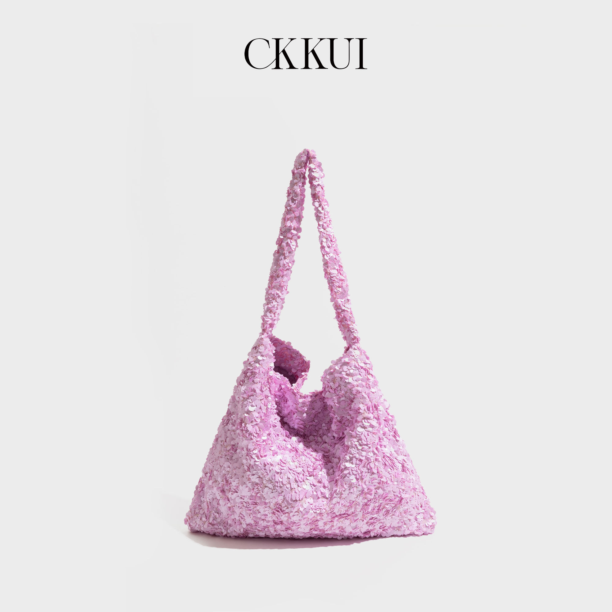 CKKUI 小清新多巴胺亮片包包2026新款淑女单肩包大容量小众托特包