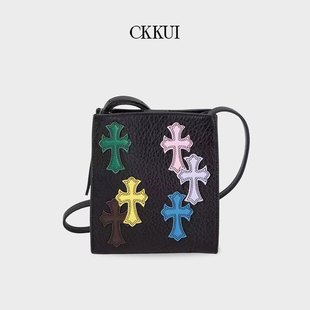 CKKUI 撞色刺绣荔枝纹包包2026新款手机包高级感收纳包手提单肩包