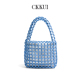 CKKUI 时尚 小众设计镂空包包海边度假慵懒风手提包百搭串珠编织包