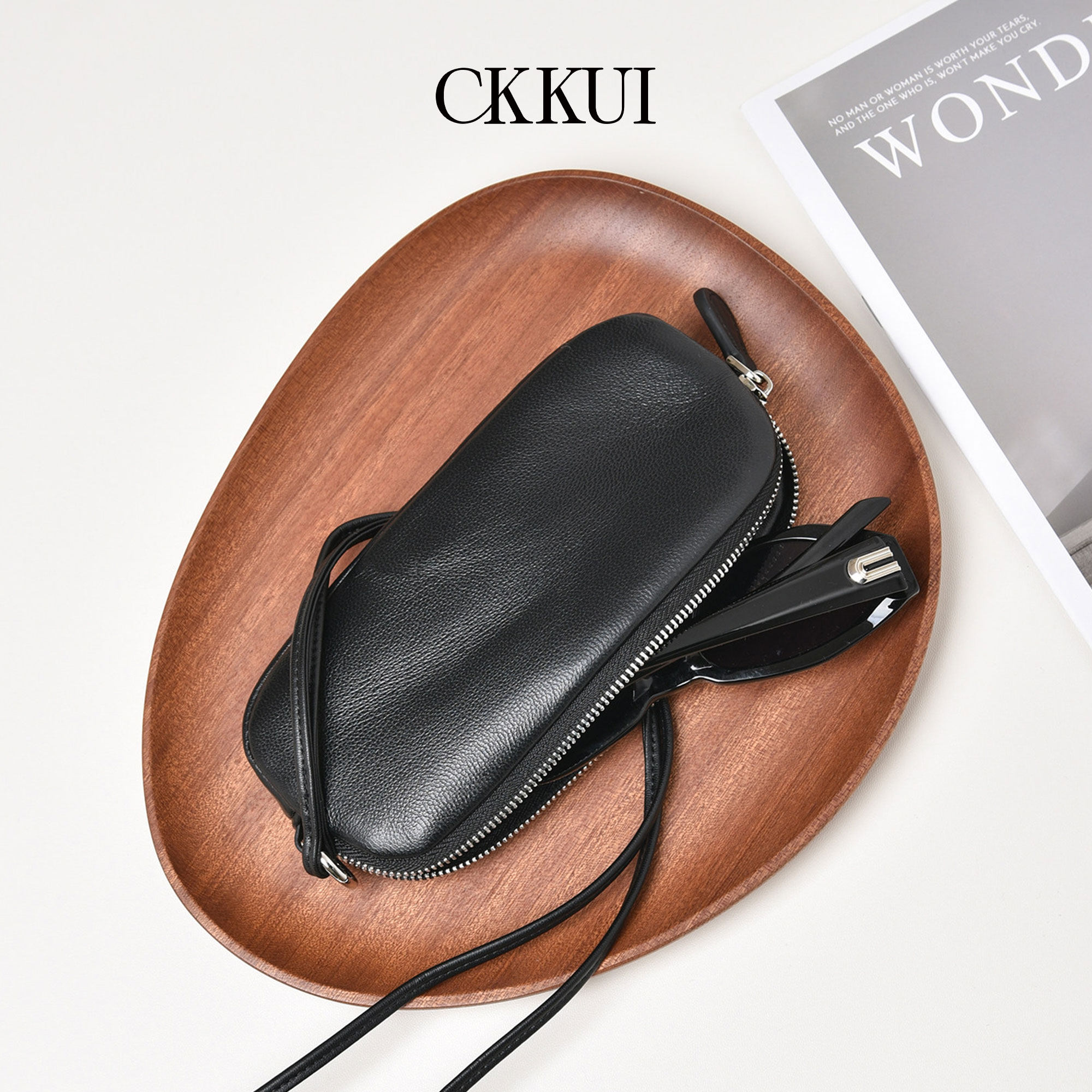 CKKUI 极简里外羊皮便携挂脖眼镜包包拉链眼镜盒收纳包墨镜袋挂包,箱包皮具/热销女包/男包,托特包,淘宝优惠券,粉丝福利购,淘宝优惠卷
