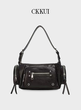 CKKUI 韩国小众blackpurple辣妹机车包铆钉多口袋手提单肩斜挎包