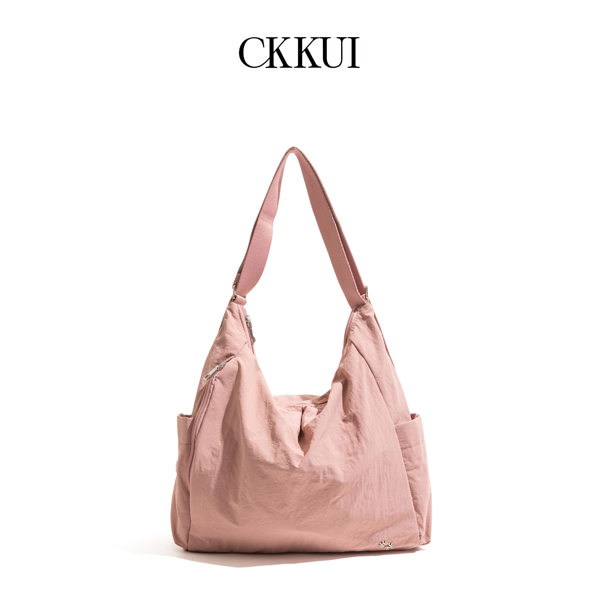 CKKUI花少陈数同款粉色尼龙包包