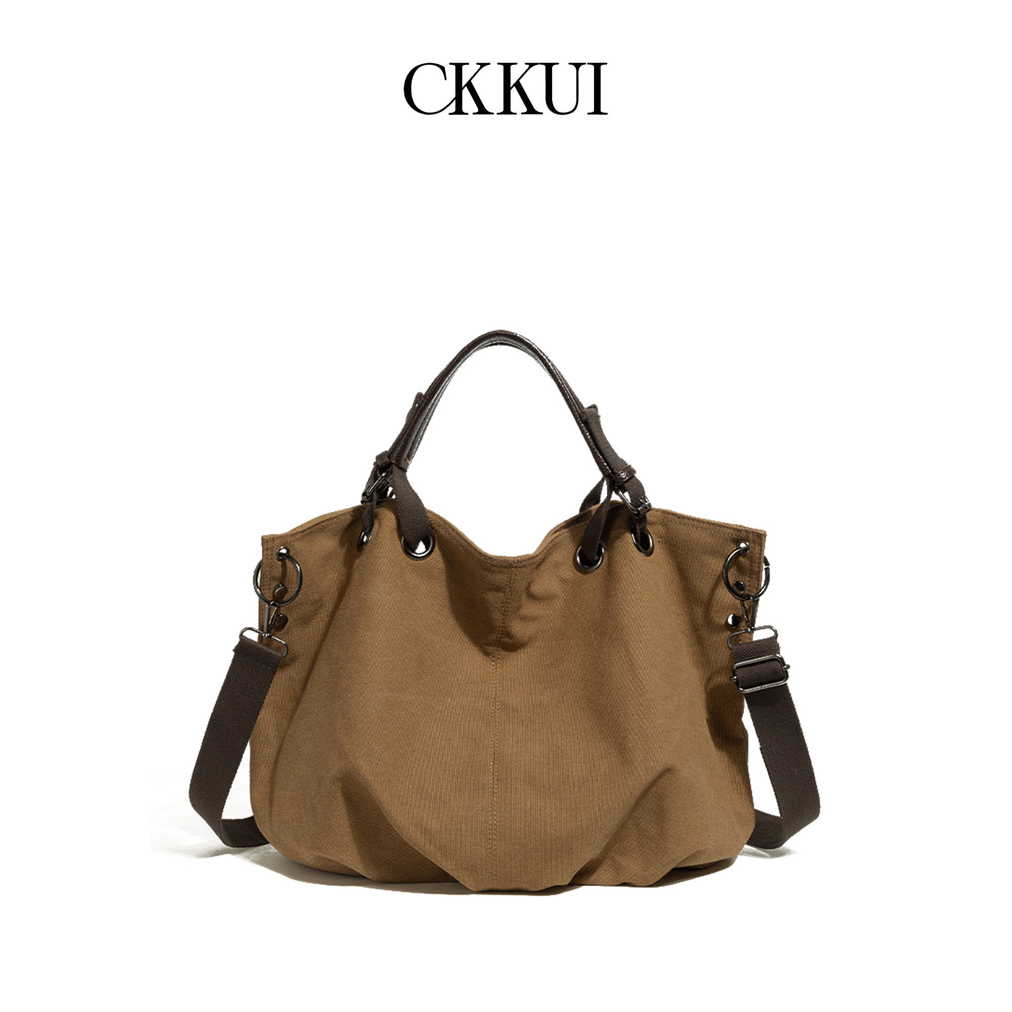 CKKUI 复古日系帆布包包通勤大容量手提包慵懒松弛斜跨单肩托特包,箱包皮具/热销女包/男包,托特包,淘宝优惠券,粉丝福利购,淘宝优惠卷