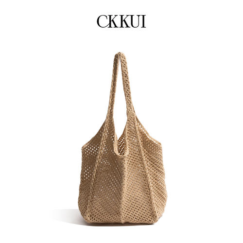 度假慵懒风复古简约编织包包