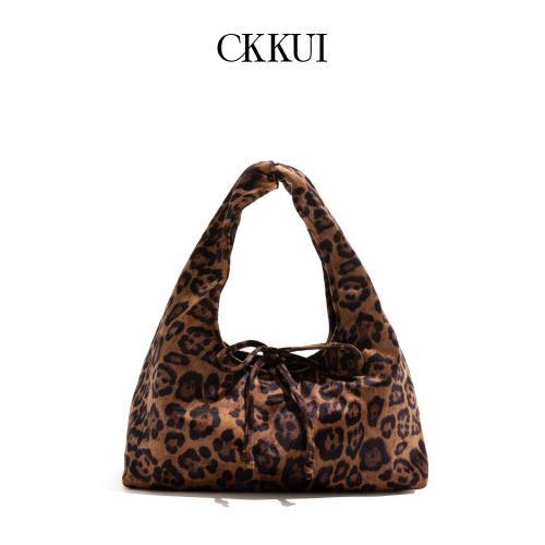 CKKUI韩系y2k辣妹豹纹麂皮包包