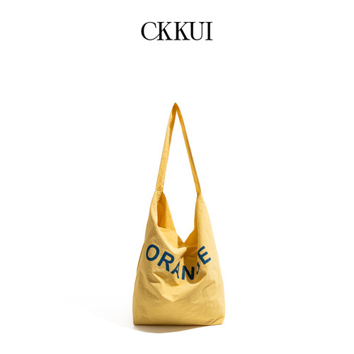 CKKUI夏日多巴胺日光黄帆布包包