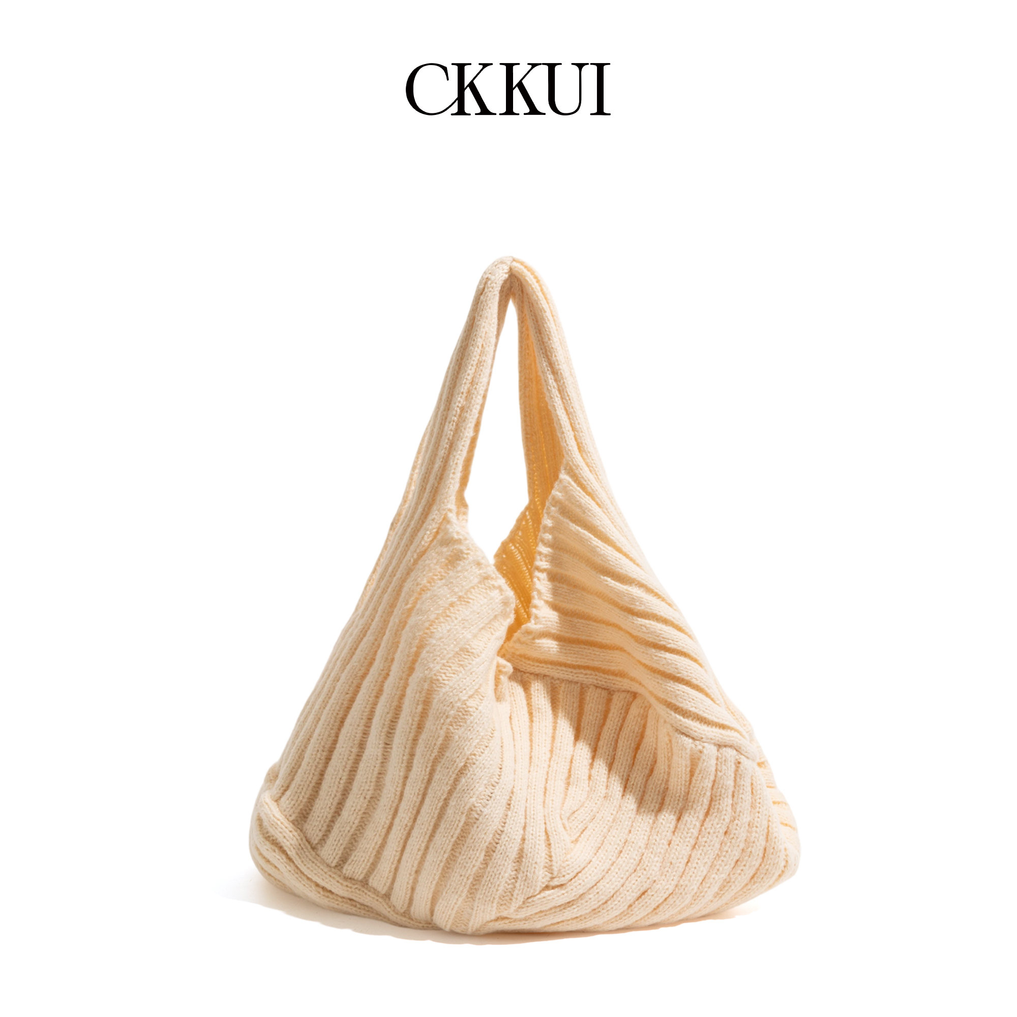 CKKUI简约纯色编织毛线包2025