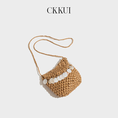 CKKUI复古藤编编织包包2026夏季