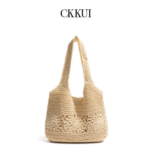 CKKUI文艺简约风钩花编织包包