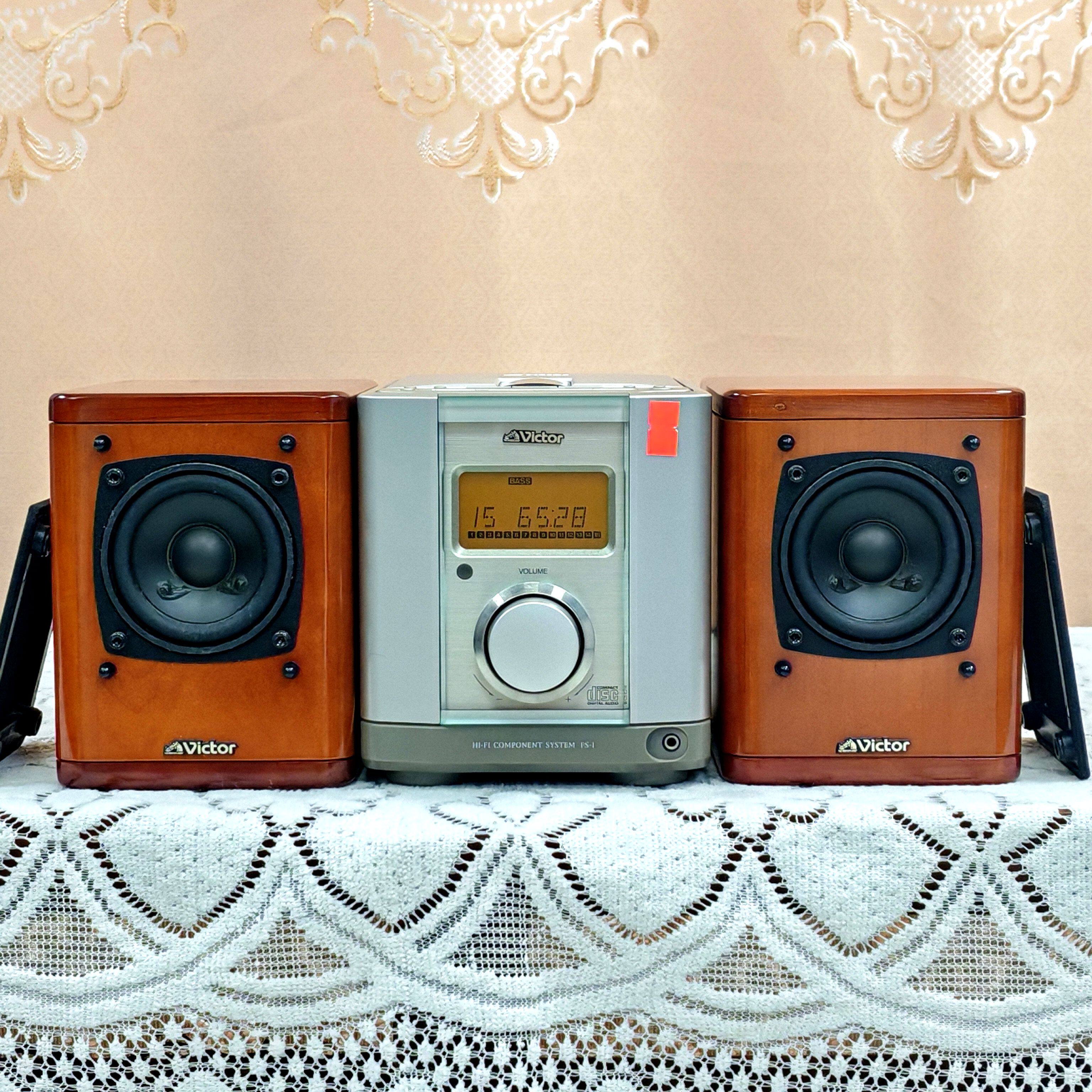 原装进口二手音响JVC fs-1桌面多功能CD收音外接蓝牙迷你组合音响