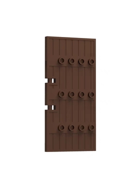 87601棕色门板1x4x10拼装积木零件城门古代大门对开木门塑料玩具