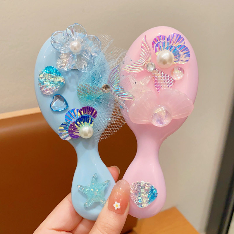 冰雪公主儿童梳子小女孩卡通人鱼按摩梳防静电气垫发梳宝宝气囊梳