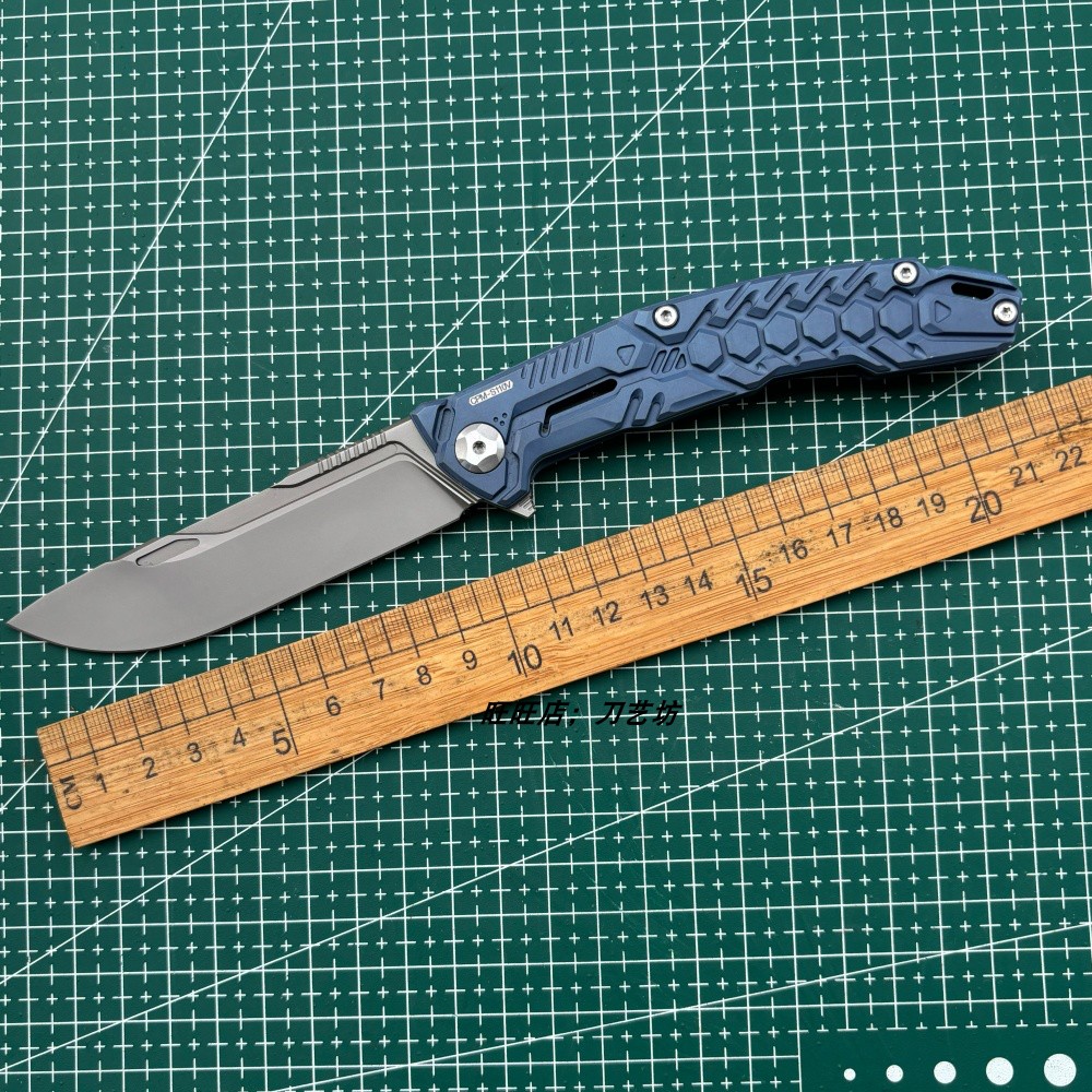 肥龙设过载钛柄S110V钢折叠刀户外野营垂钓车载EDC工具口袋水果刀