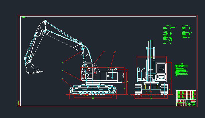 挖掘机图纸wy220总图