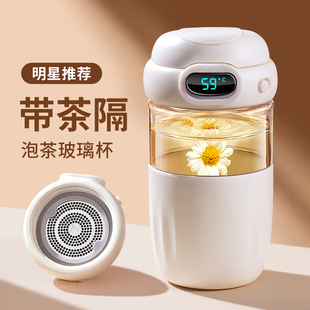 花茶水分离泡茶杯子 玻璃杯女士专用办公室水杯便携高颜值2025新款