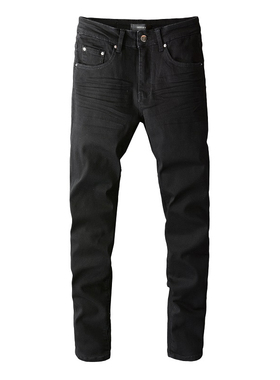 AMR jeans AMR pants torn jeans MX12高街基础黑色牛仔裤子