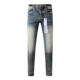 高街破洞做旧牛仔裤 PUR 子 torn jeans美式 jeans pants