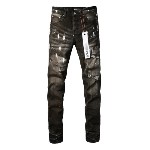 PUR jeans  pants torn jeans美式高街破洞黑色牛仔裤子