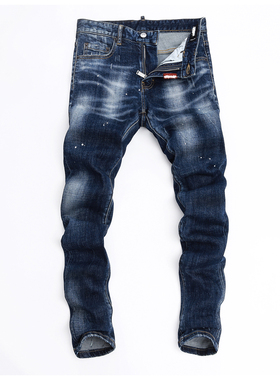D Jeans Skinny Ripped Jeans 美式高街基础猫爪修身男裤牛仔裤子
