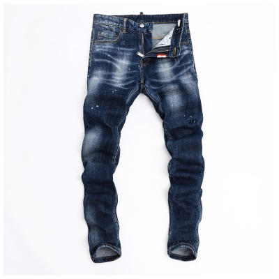 D Jeans Skinny Ripped Jeans 美式高街基础猫爪修身男裤牛仔裤子