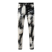 jeans 高街修身 pants PUR torn jeans美式 休闲泼墨牛仔裤 子