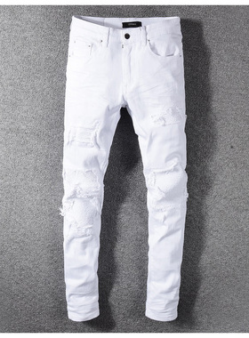 AMR jeans AMR pants torn jeans MX1高街破洞补丁牛仔裤子