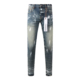 高街破洞蓝色牛仔裤 PUR 子 torn jeans美式 jeans pants