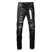 高街破洞黑色牛仔裤 PUR 子 torn jeans美式 jeans pants