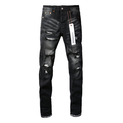 PUR jeans  pants torn jeans美式高街破洞黑色牛仔裤子