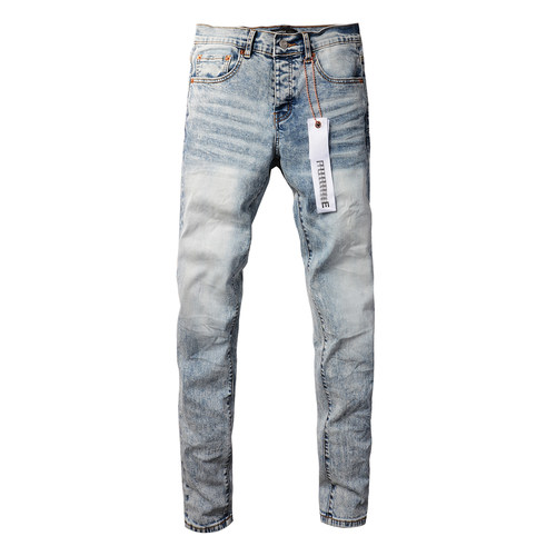 PUR jeans  pants torn jeans美式高街做旧基础款蓝色牛仔裤子