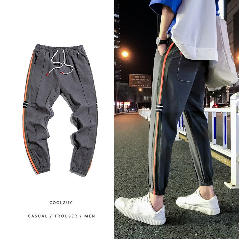 Port wind summer ins trousers Korean Edition Trend Self cultivation Feet Versatile Casual pants motion Ninth pantsin the Men's clothing, Casual pants  category - from Buy2taobao.com to provide professional Taobao agent buy service