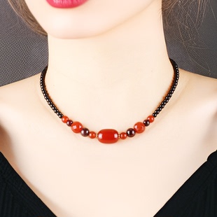 天然玛瑙项链女士锁骨链精致高级感新中式 脖子颈链百搭遮疤 女款