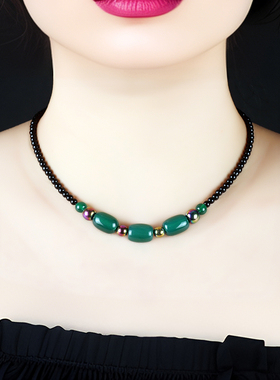 2026新款绿玛瑙水晶锁骨链女款