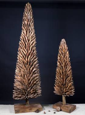 木质民宿蘑菇摆件圣诞树原创