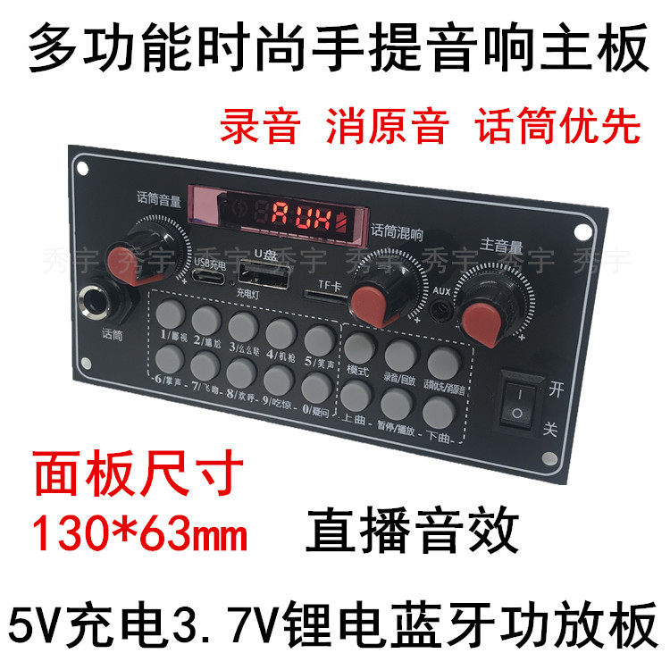 CYA6多功能户外K歌蓝牙功放5V充电广场舞音响主板 3.7V带混响音效