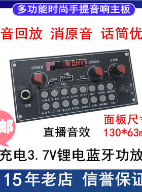 CYA6多功能户外蓝牙功放板 5V充电3.7V录音话筒优先消原音130*63