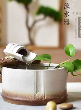 不插电摆件蓄电池充电流水摆件不插电源流水摆件充电款招财摆件