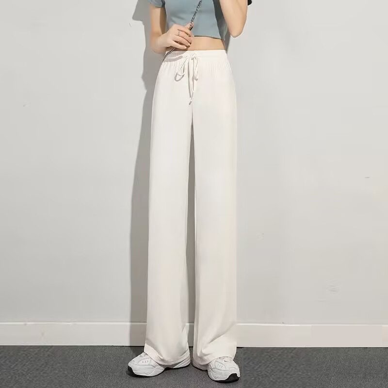 阔腿裤女夏薄胖mm潮夏季显瘦小个子直筒加长垂感拖地休闲裤