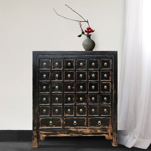 木饰尚仿古药材柜实木中药柜家用门口玄关柜酒柜艺术新中式家具