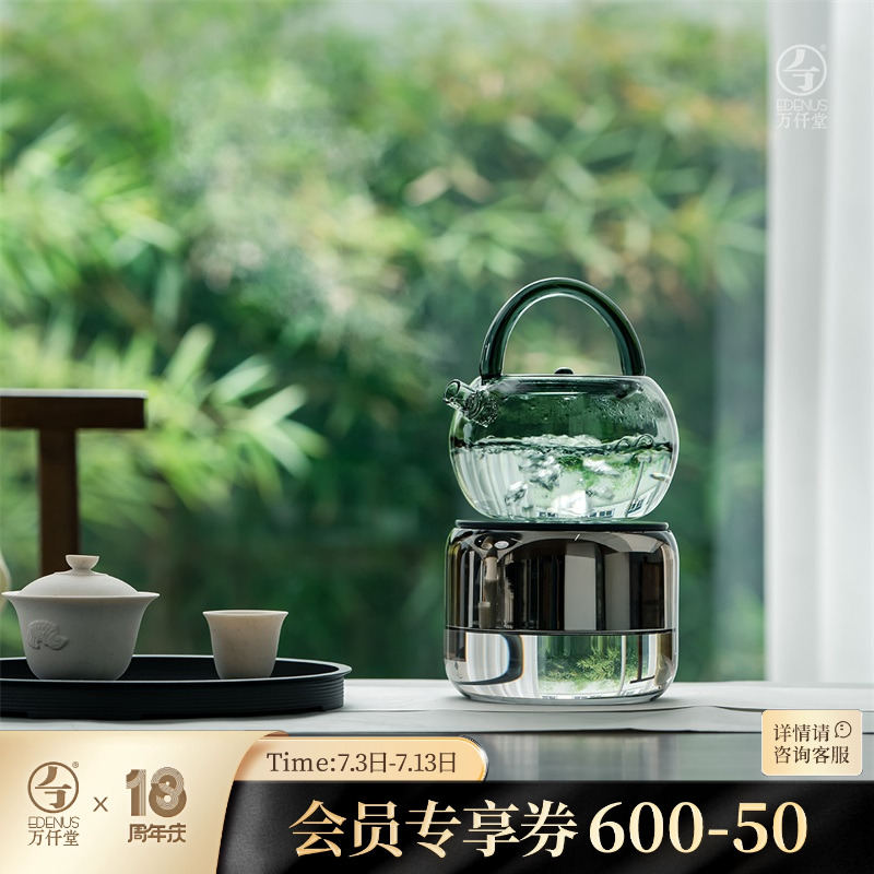 万仟堂高硼硅玻璃烧水壶2024新款家用耐高温玻璃壶可加热一片冰心