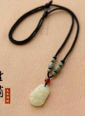 阿富汗玉十二生肖古风吊坠