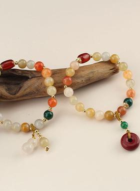 女金丝玉朱砂玛瑙轻奢小众