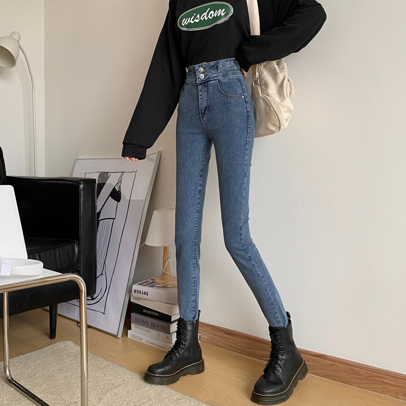 Real price high waist elastic slim fit in autumn and winter