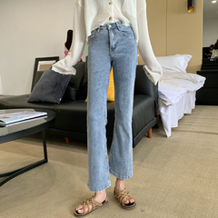 Real shot real price retro casual elastic micro pull Denim Capris