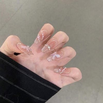 手工穿戴甲镜月蝴蝶猫眼显白